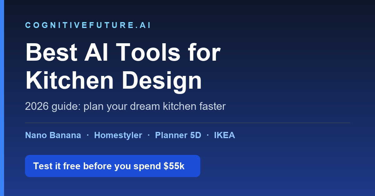 Best AI tools for kitchen design 2026 - free tools to plan your kitchen