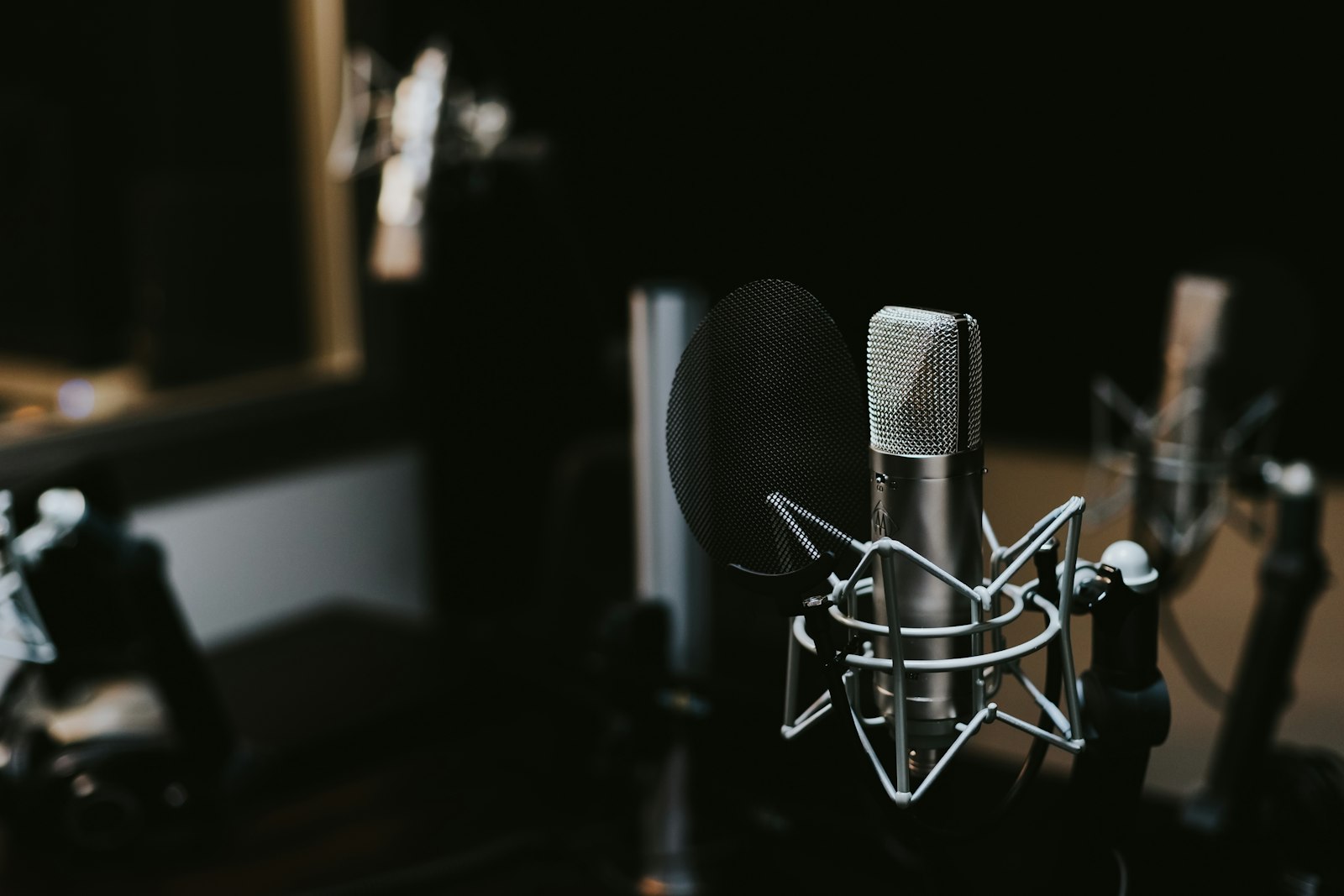Studio condenser microphone, representing voice cloning consent for creators and businesses