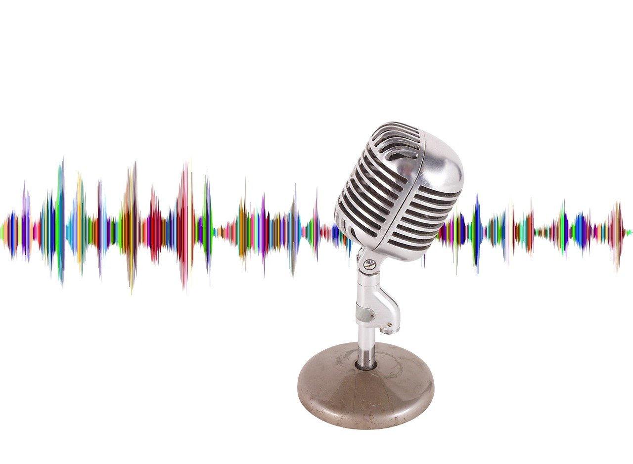 Microphone recording setup used for AI voice cloning